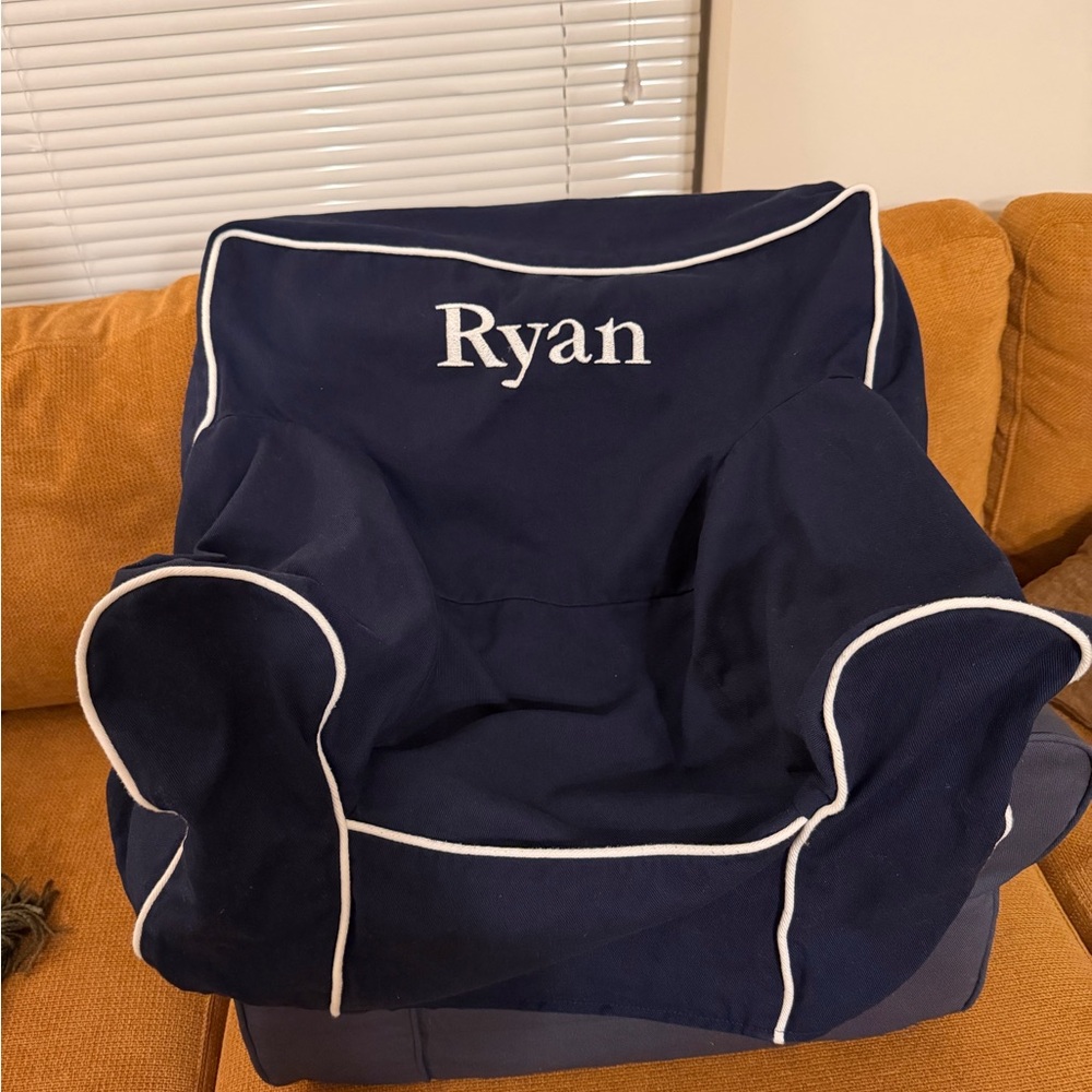 Navy Blue Pottery Barn My First Anywhere Chair slip cover
